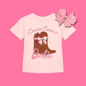 Toddler 2T • Barbie • Short Sleeve TShirt • Matching Light Pink Hair Bow
